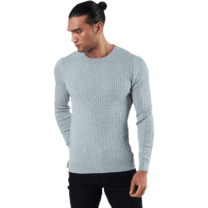 Blacamp Cable Knit Crew Neck Grey