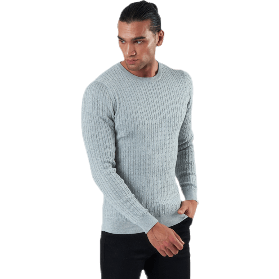 Blacamp Cable Knit Crew Neck Grey