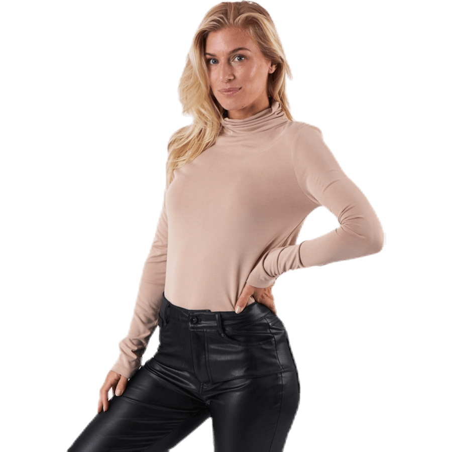 Kamala Ls Rollneck  Top  Beige