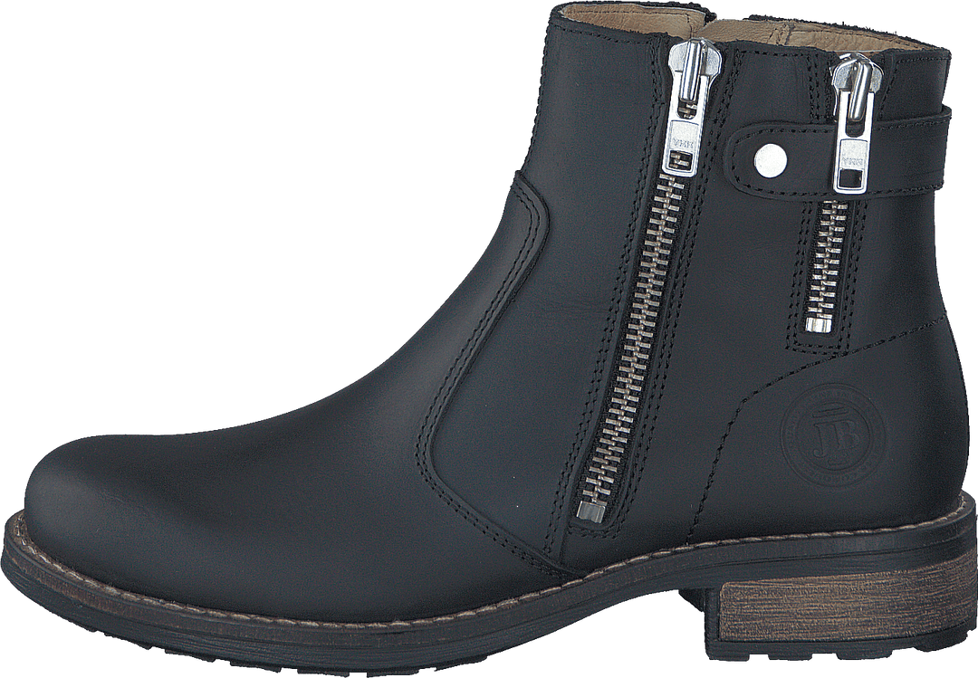 Low Zip Boot Black / Shiny Silver