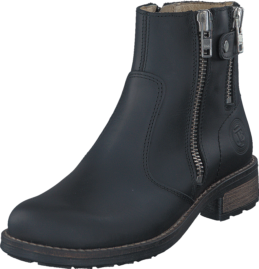 Low Zip Boot Black / Shiny Silver