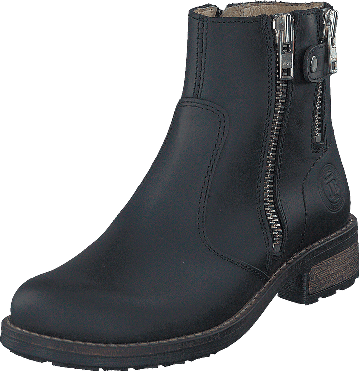 Low Zip Boot Black / Shiny Silver