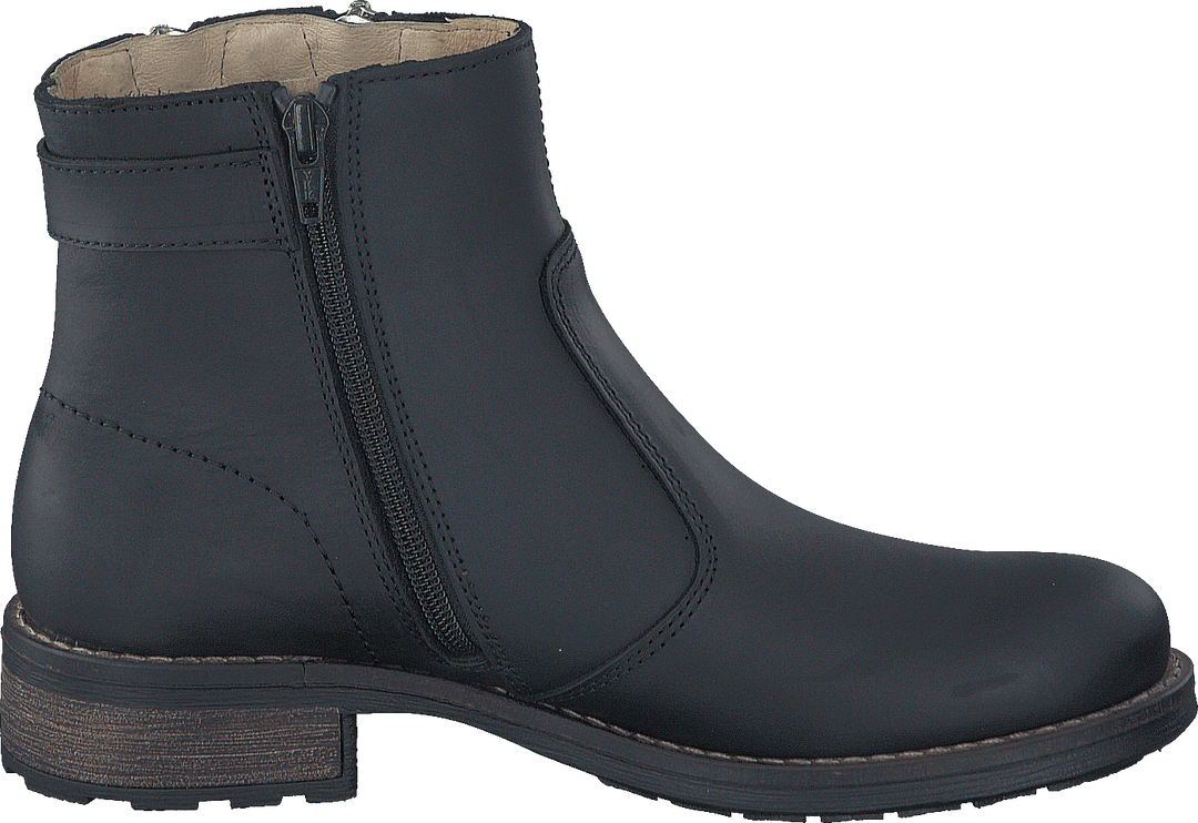 Low Zip Boot Black / Shiny Silver