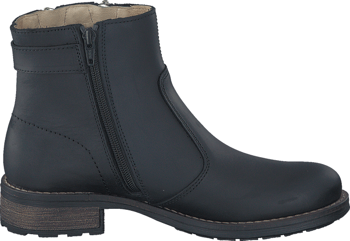 Low Zip Boot Black / Shiny Silver