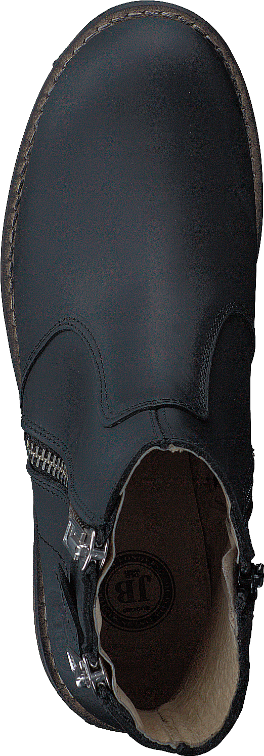 Low Zip Boot Black / Shiny Silver