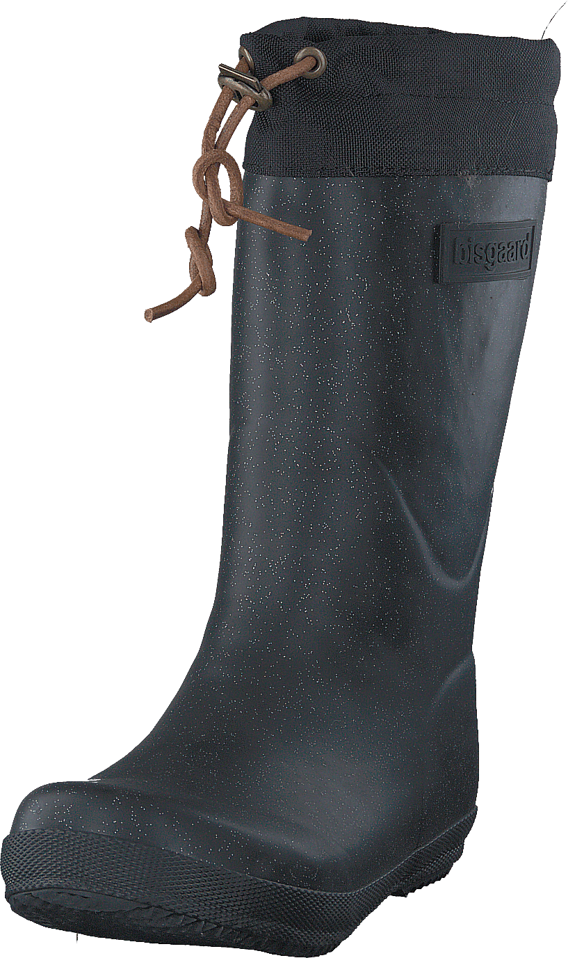 Rubber Boot Winter Thermo Glitter Black