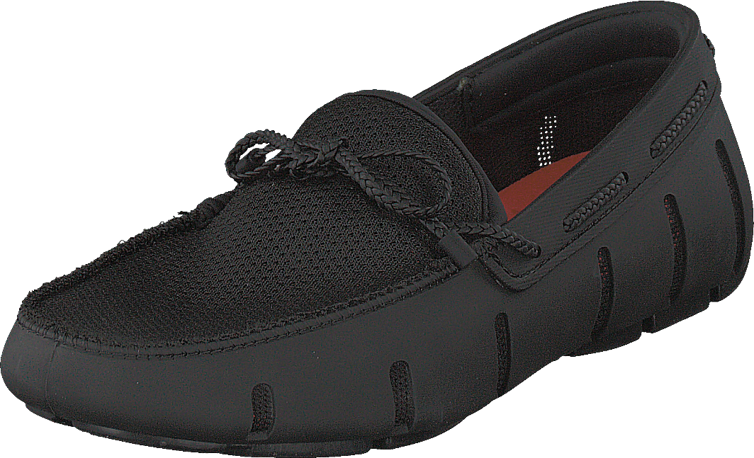 Mocassins en dentelle tressée noirs
