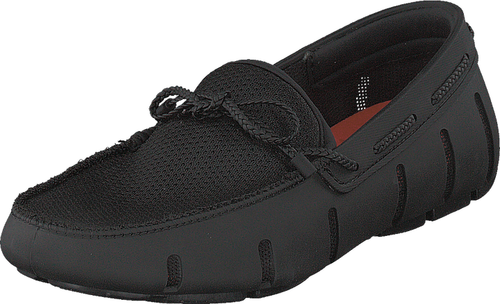 Mocassins en dentelle tressée noirs
