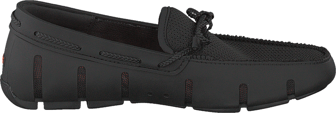 Mocassins en dentelle tressée noirs