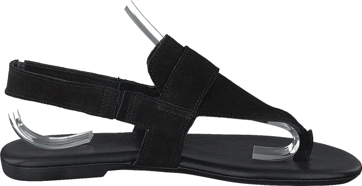Round Buckle Sandal Black