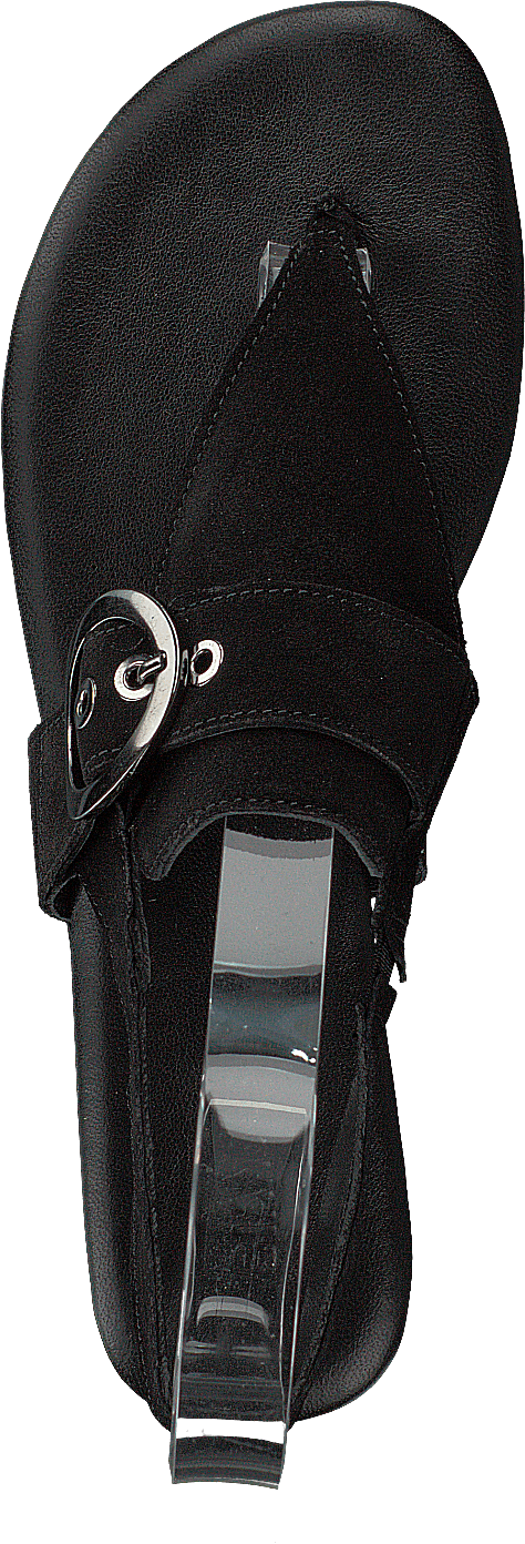 Round Buckle Sandal Black