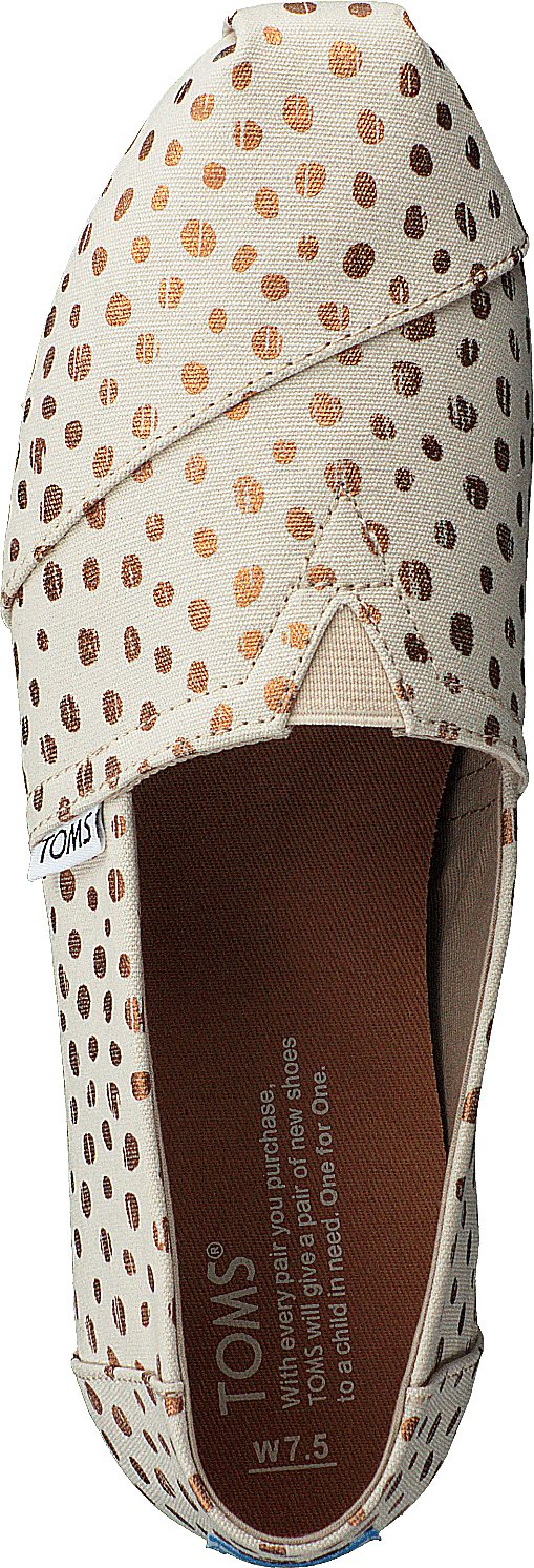 Alpargata Rose Gold/natural Canvas Dots