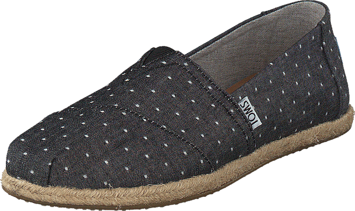 Alpargata Black Dot Chambray Rope Sole