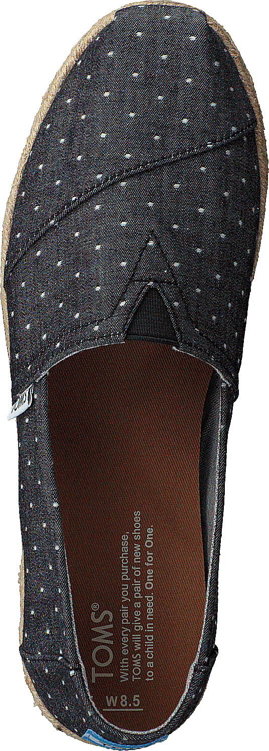 Alpargata Black Dot Chambray Rope Sole