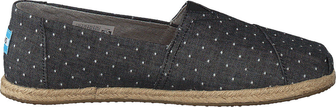 Alpargata Black Dot Chambray Rope Sole