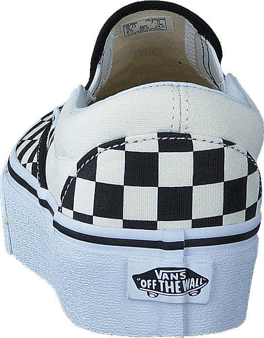 Baskets à plateforme classiques Ua à enfiler, motif damier noir et blanc/blanc