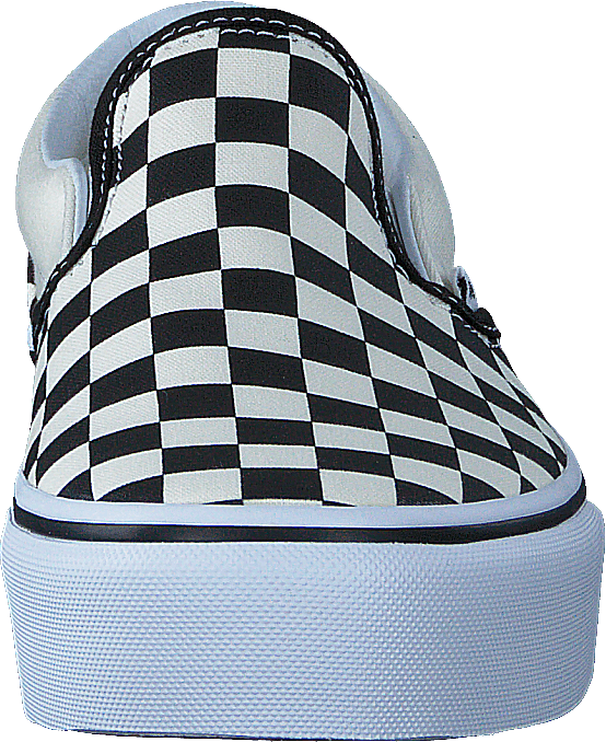 Baskets à plateforme classiques Ua à enfiler, motif damier noir et blanc/blanc