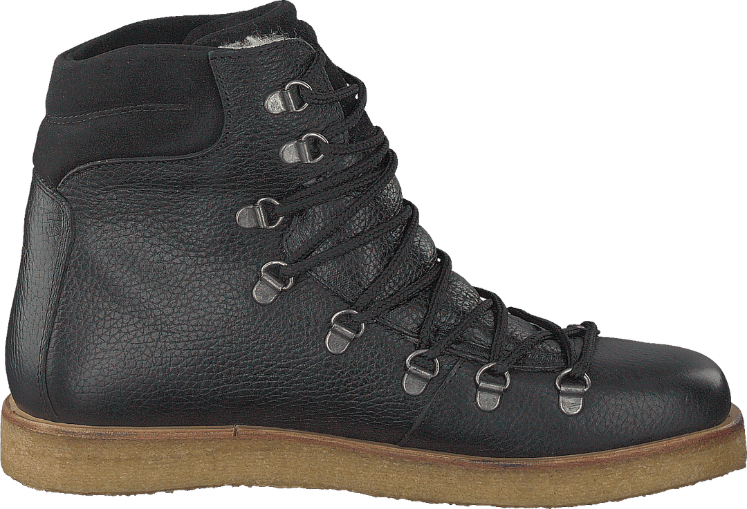 Boot With Laces And D-rings Black