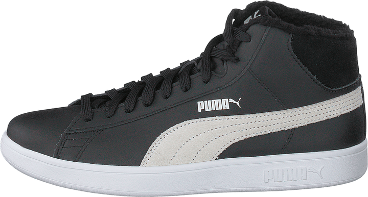 Puma Smash V2 Mid L Fur Jr Noir/Blanc