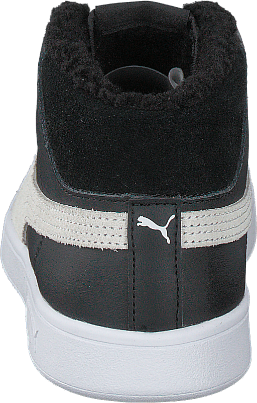 Puma Smash V2 Mid L Fur Jr Noir/Blanc