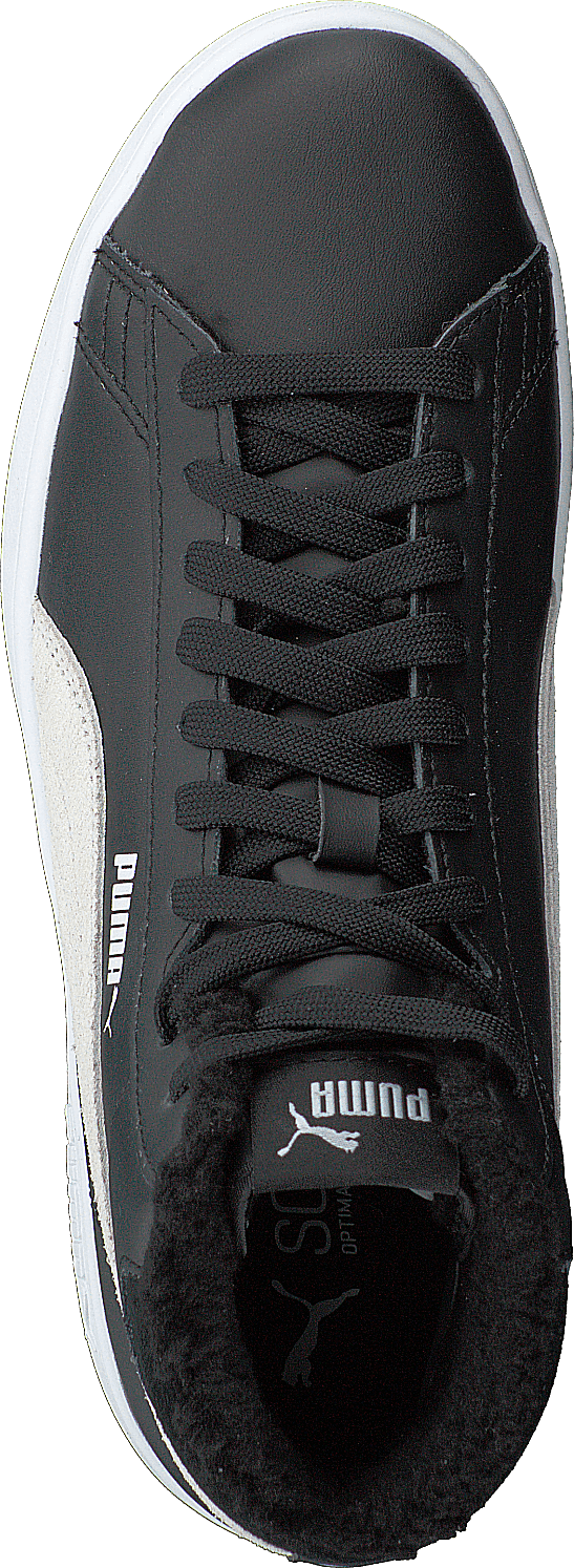Puma Smash V2 Mid L Fur Jr Noir/Blanc
