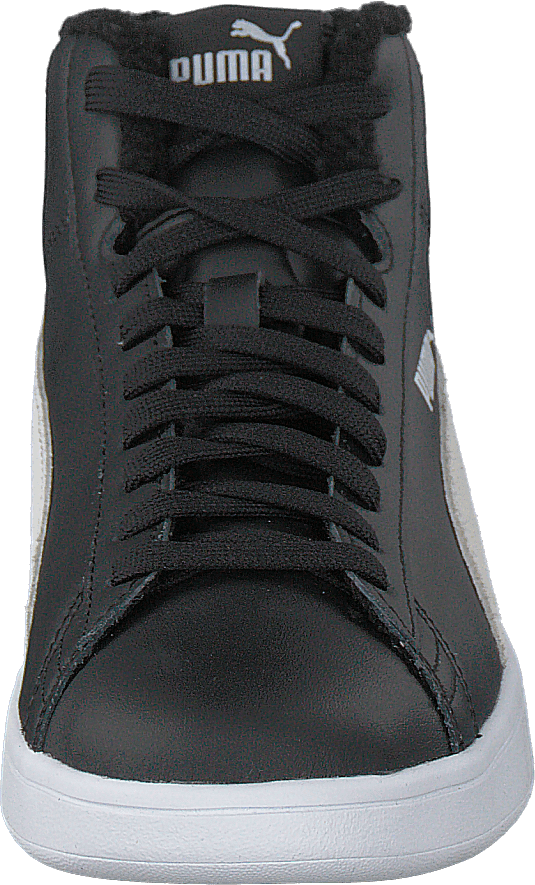 Puma Smash V2 Mid L Fur Jr Noir/Blanc