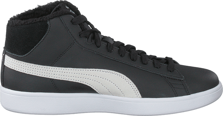 Puma Smash V2 Mid L Fur Jr Noir/Blanc