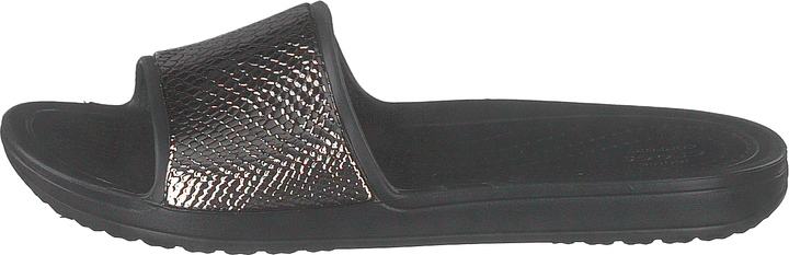 Crocs Sloane Metalltext Slide W Gunmetal/schwarz