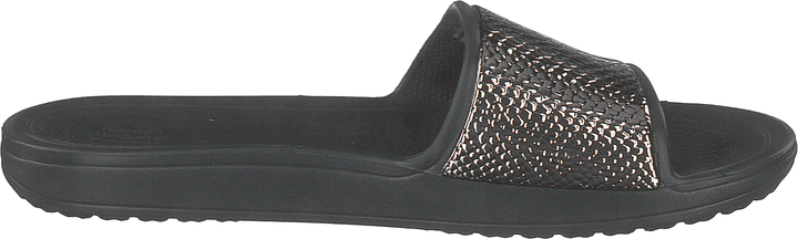 Crocs Sloane Metalltext Slide W Gunmetal/schwarz