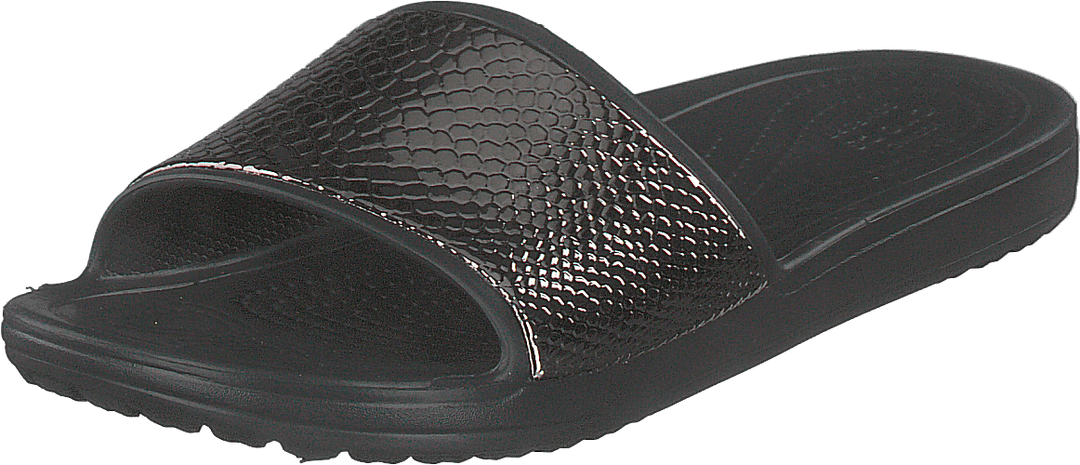 Crocs Sloane Metalltext Slide W Gunmetal/schwarz