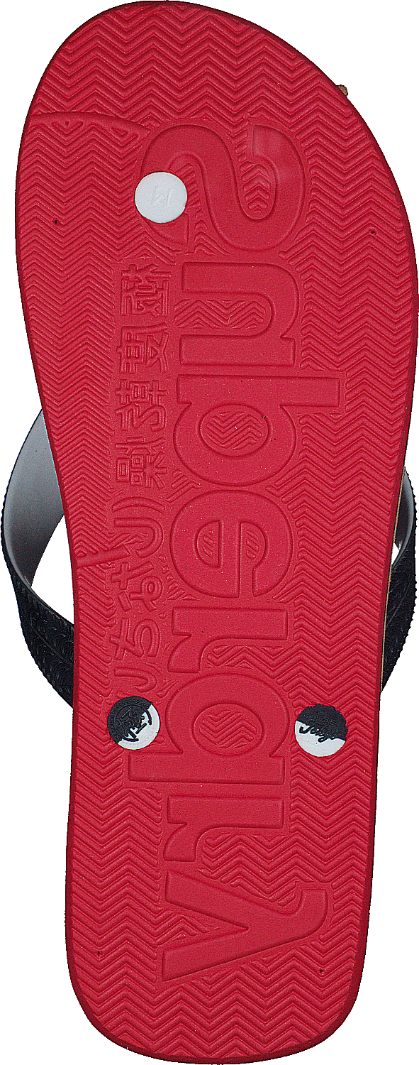 Printed Cork Flip Flop Navy/red/cork