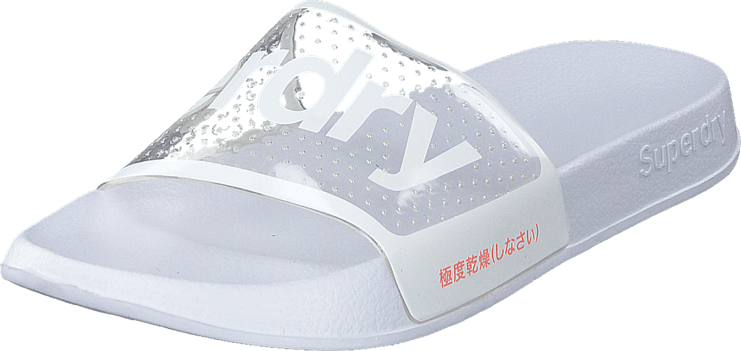 Superdry Perf Jelly Pool Slide Optic White