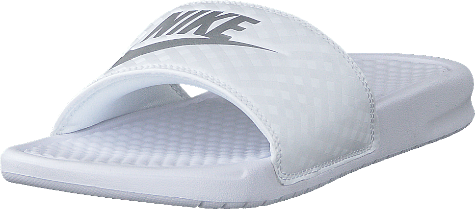 Wmns Benassi Just Do It White/metallic Silver