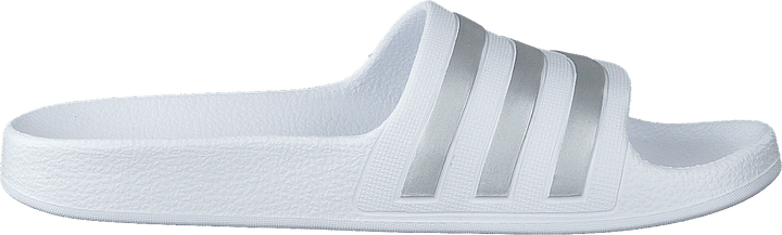 Adilette Aqua Slides Enfants Blanc Nuage / Argent Met. / Nuage Blanc