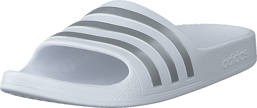 Adilette Aqua Slides Enfants Blanc Nuage / Argent Met. / Nuage Blanc