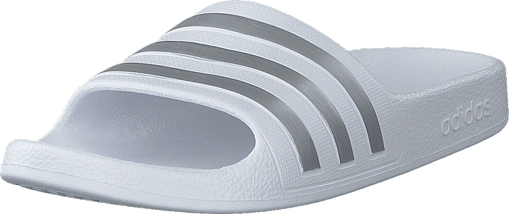 Adilette Aqua Slides Enfants Blanc Nuage / Argent Met. / Nuage Blanc