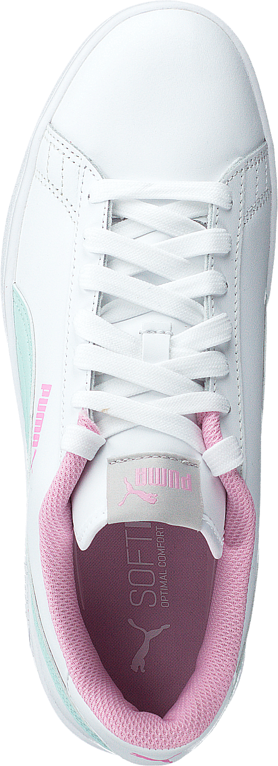 Puma Smash V2 L Jr Puma White-fair Aqua-pale Pink