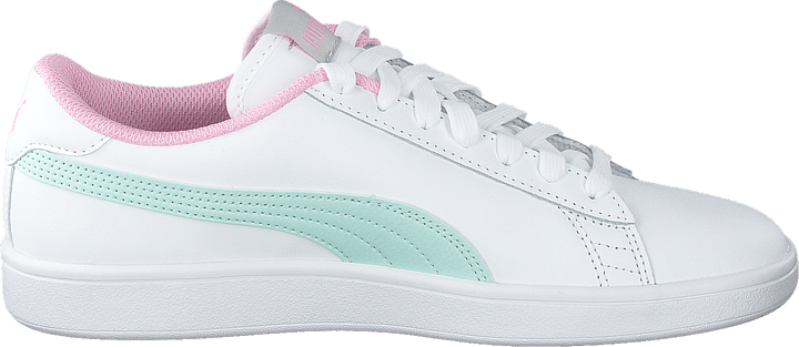 Puma Smash V2 L Jr Puma White-fair Aqua-pale Pink