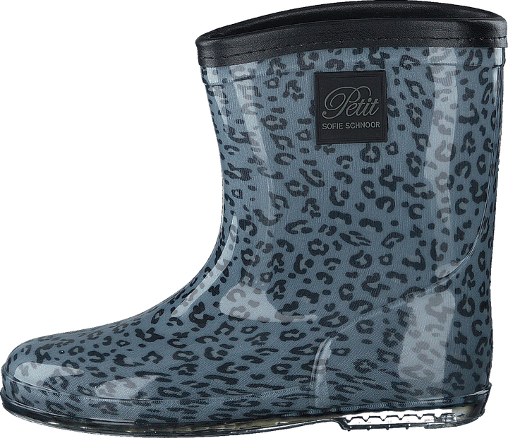 Rubber Boot Baby Leopard - Blue