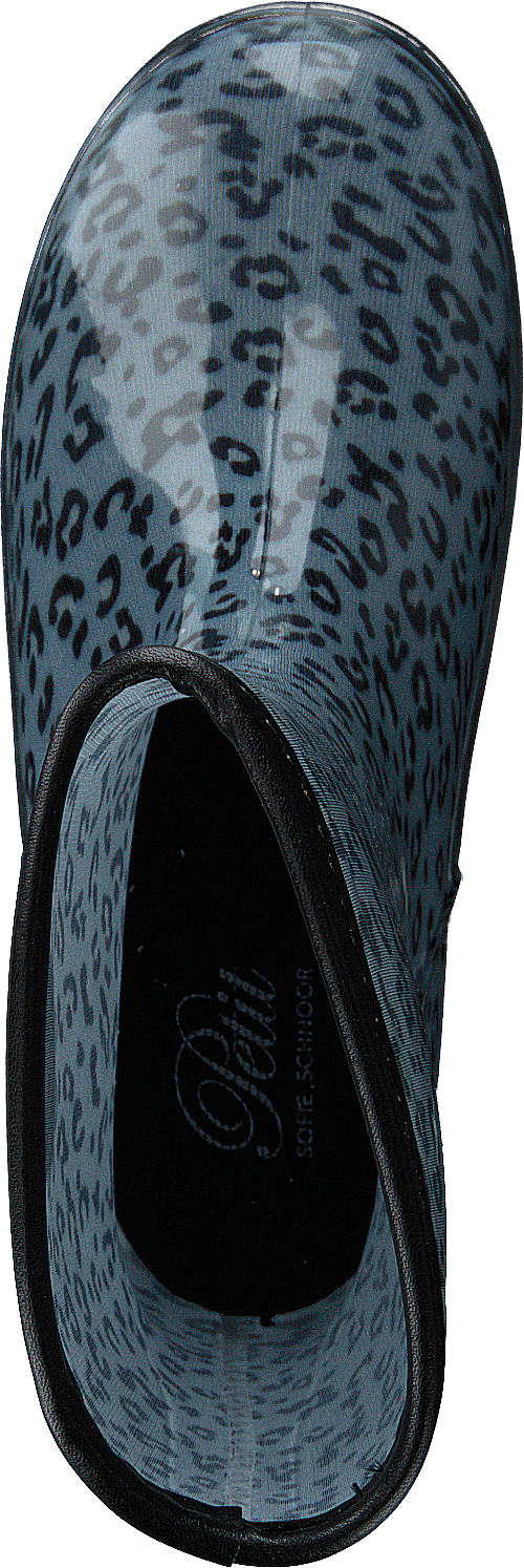 Rubber Boot Baby Leopard - Blue