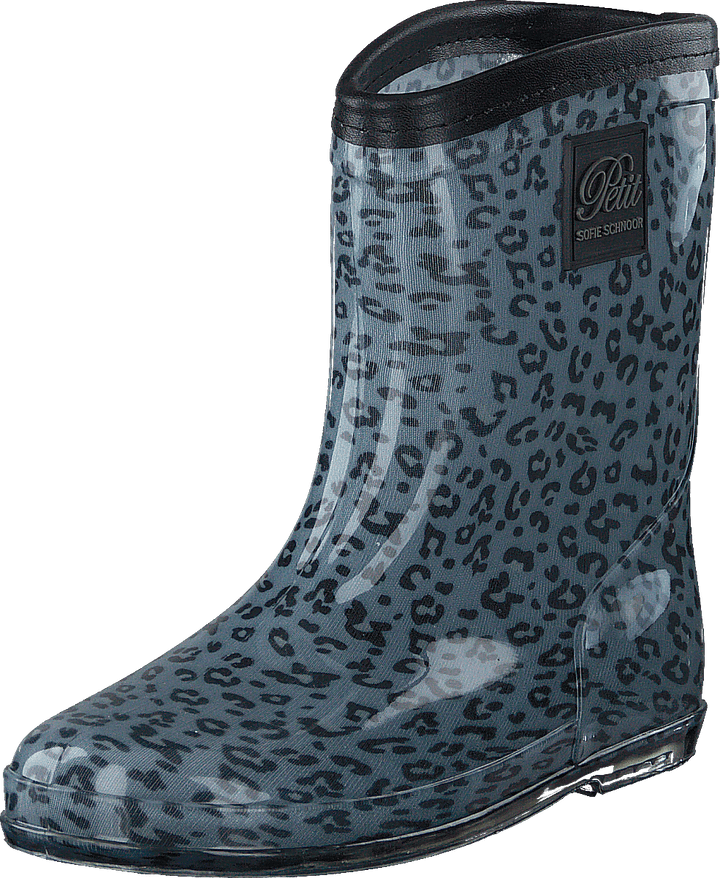 Rubber Boot Baby Leopard - Blue