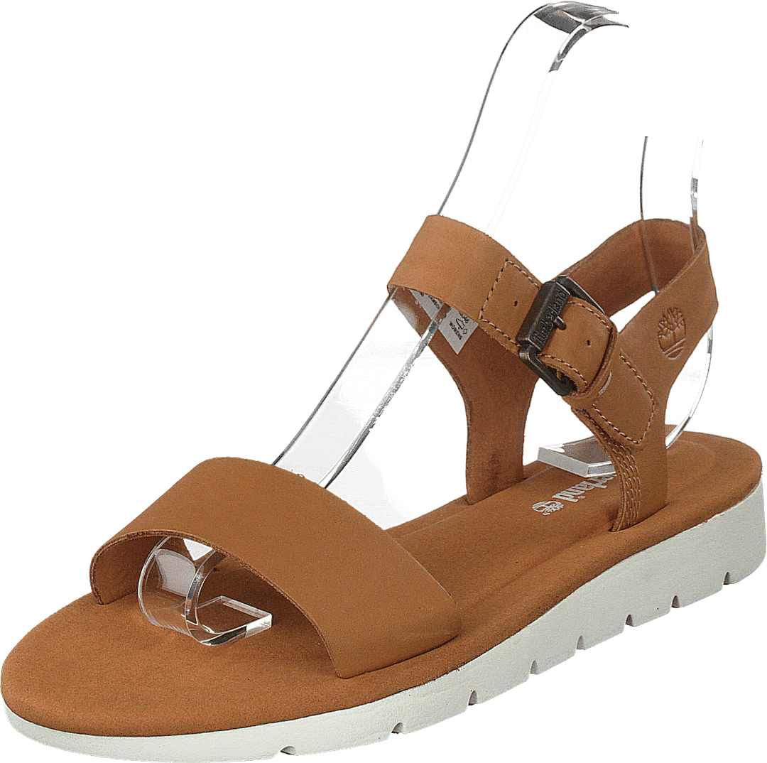 Sandale Lottie Lou à 1 bride en cuir pleine fleur beige moyen