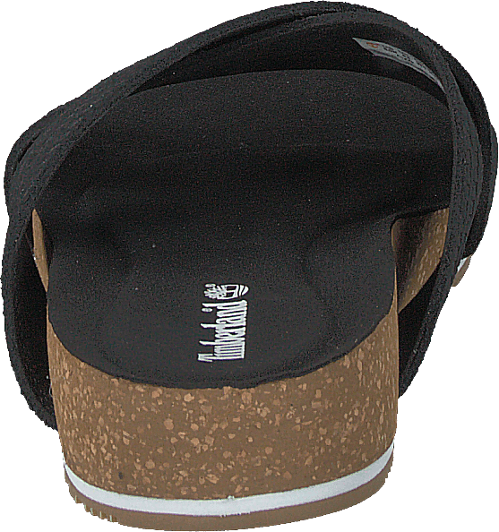 Malibu Waves Cross Slide Black Embossed Suede