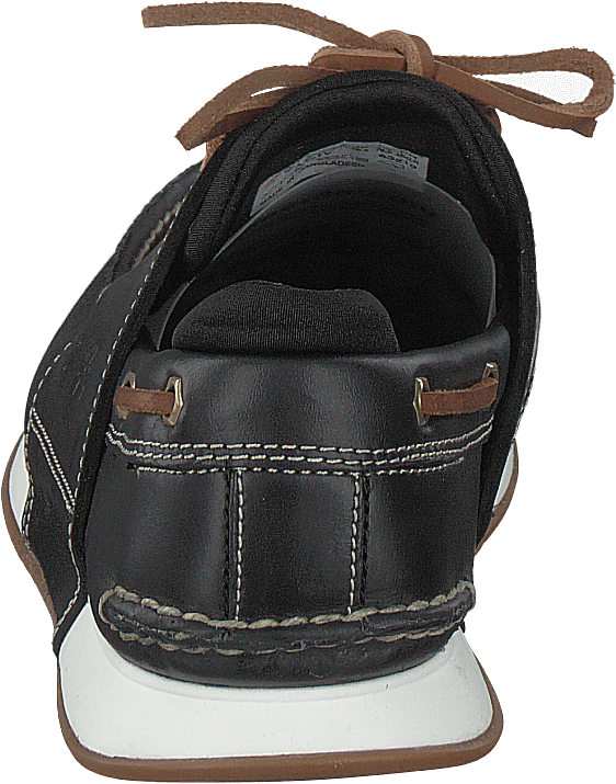 Heger's Bay 3 Eye Boat Black Full Grain