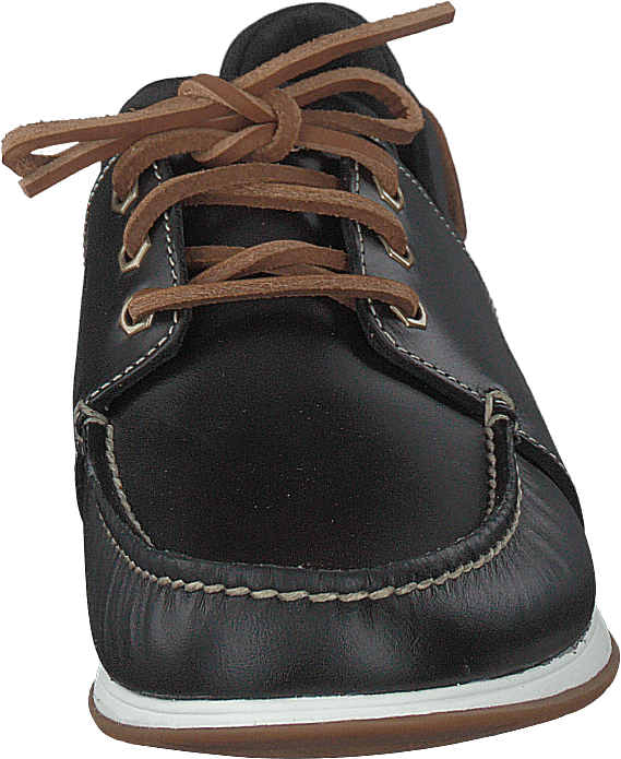 Heger's Bay 3 Eye Boat Black Full Grain
