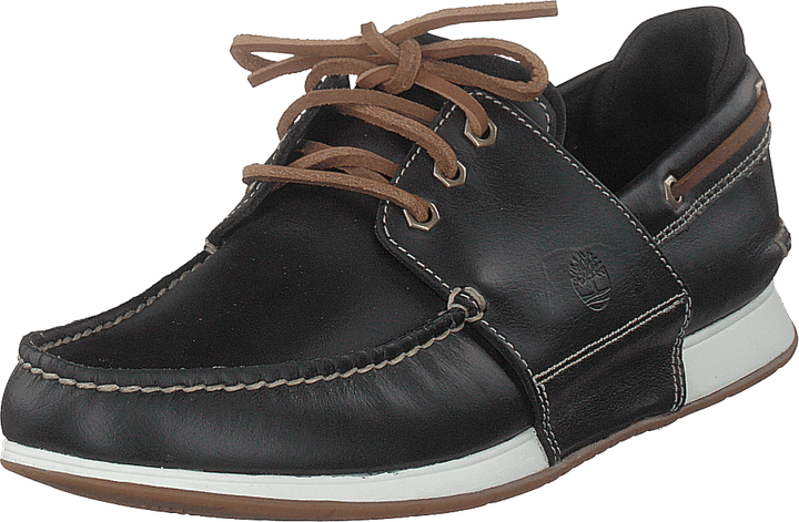 Heger's Bay 3 Eye Boat Black Full Grain