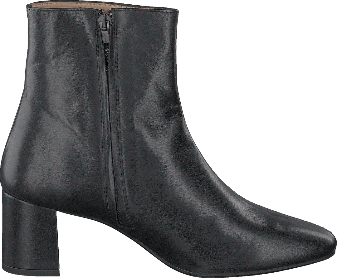 Bottines à talon bloc avec fermeture éclair noires