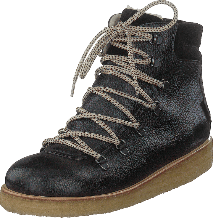Tex-boot With Laces And Zipper Black