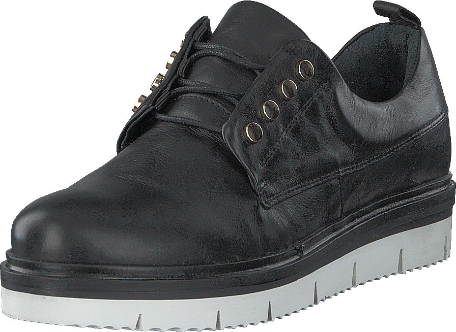 Biastella lädersko med snörning Svart