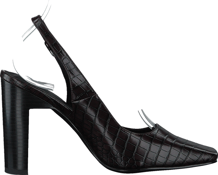 Snake Squared Pumps Brown Reptile